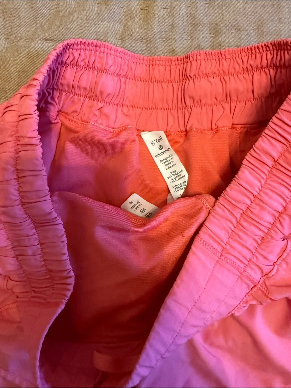 lululemon athletica Coral Pink Layered Athletic Shorts